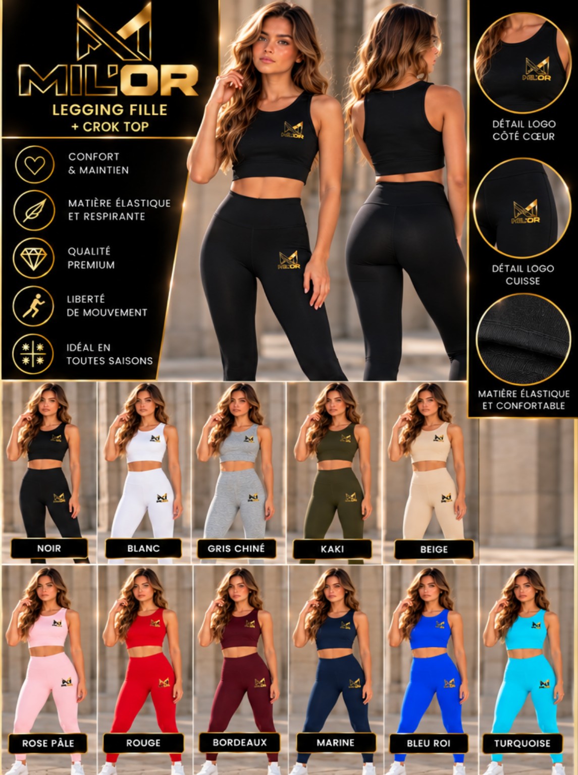 Legging fille et crop top MIL’OR